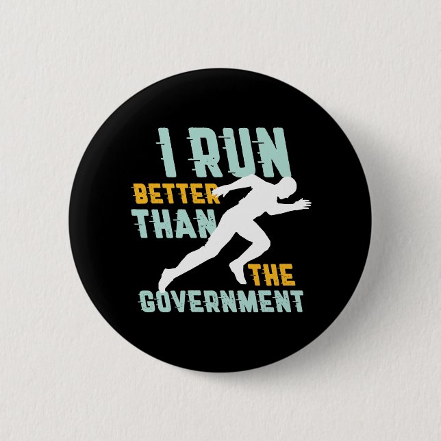 Funny Marathon Running Jogging Workout Runner 6 Cm Round Badge (Front)
