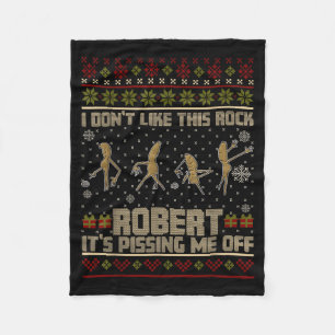 Funny Marcus The Worm I Don't Like This Rock Ugly  Fleece Blanket