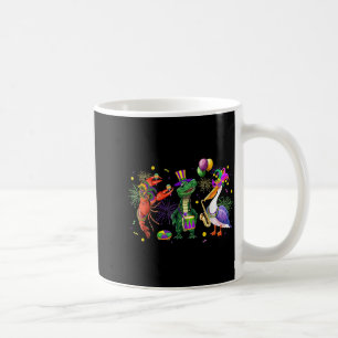 Funny Mardi Gras 2026 Crocodile Crawfish Pelican N Coffee Mug