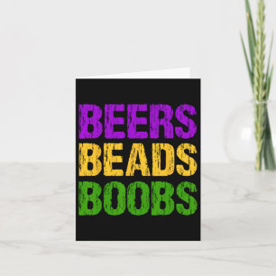 Funny Mardi Gras Beers Beads Breast Tee Fun New Or Card
