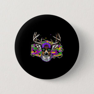 Funny Mardi Gras Buck Deer Hunting Boys Fat Tuesda 6 Cm Round Badge