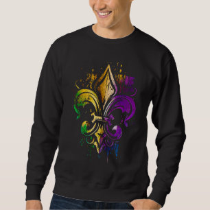 Funny Mardi Gras Carnival parade with beads party Sweatshirt