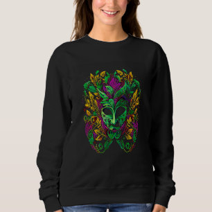 Funny Mardi Gras Carnival parade with beads party  Sweatshirt