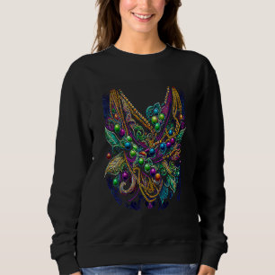 Funny Mardi Gras Carnival parade with beads party  Sweatshirt