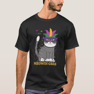 Funny Mardi Gras Cat Meowdi Gras Mardi Gras Cat Me T-Shirt