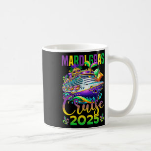 Funny Mardi Gras Cruise 2025 Mask Beads Fat Tuesda Coffee Mug