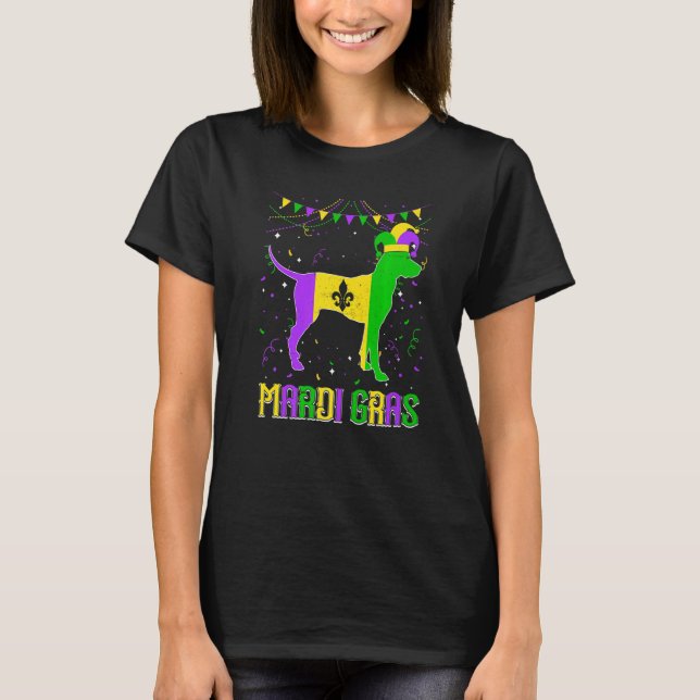 Funny Mardi Gras Dalmatian Dog Dad Mum Mardi Gras  T-Shirt (Front)
