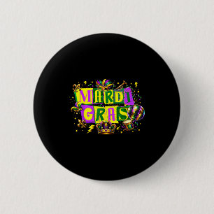 Funny Mardi Gras Disco Ball Carnival Season Men Wo 6 Cm Round Badge