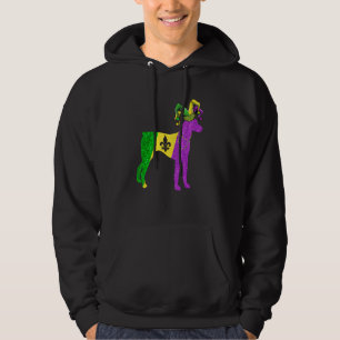 Funny Mardi Gras Doberman Dog Mardi Gras Hat Beads Hoodie