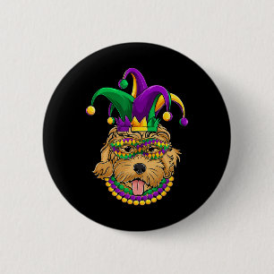 Funny Mardi Gras Dog Apparel 6 Cm Round Badge