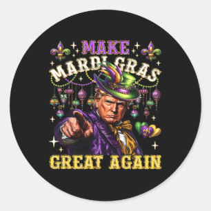 Funny Mardi Gras Donald Trump Mardi Gras American Classic Round Sticker