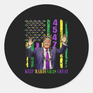 Funny Mardi Gras Donald Trump Mardi Gras American Classic Round Sticker