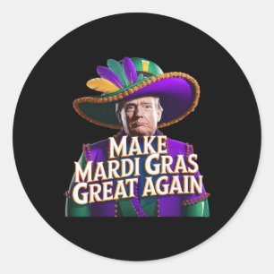Funny Mardi Gras Donald Trump Mardi Gras American Classic Round Sticker