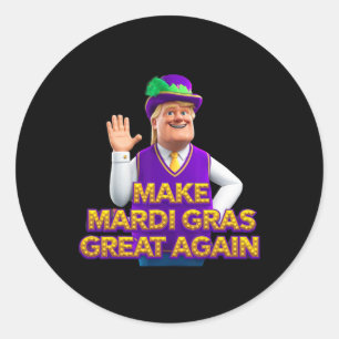 Funny Mardi Gras Donald Trump Mardi Gras American Classic Round Sticker