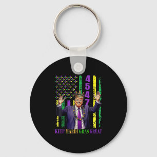 Funny Mardi Gras Donald Trump Mardi Gras American Key Ring