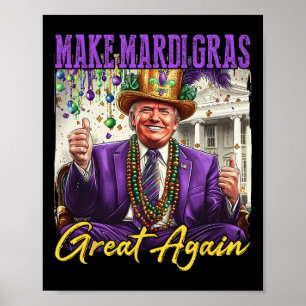 Funny Mardi Gras Donald Trump Mardi Gras American Poster