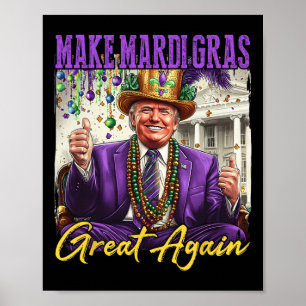 Funny Mardi Gras Donald Trump Mardi Gras American Poster