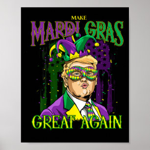 Funny Mardi Gras Donald Trump Mardi Gras American  Poster