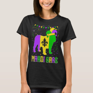 Funny Mardi Gras English Bulldog Dog Dad Mum Mardi T-Shirt