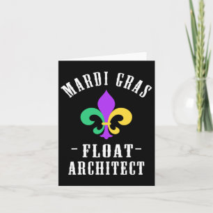 Funny Mardi Gras Float Architect Fleur De Lis Card