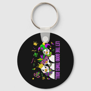 Funny Mardi Gras Goose Let The Good Times Roll Wom Key Ring