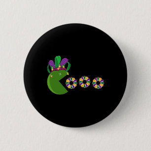 Funny Mardi Gras Hat Eating King Cakes - Mardi Gra 6 Cm Round Badge