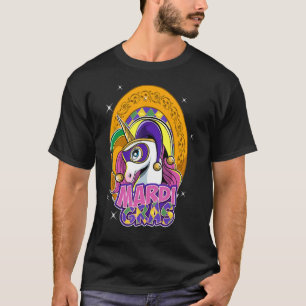 Funny Mardi Gras Mascarade Licorne Jester Licorne T-Shirt