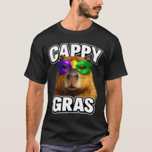 Funny mardi gras mask capybara meme  T-Shirt