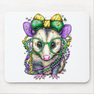 Funny Mardi Gras Opossum T-shirt.png Mouse Pad