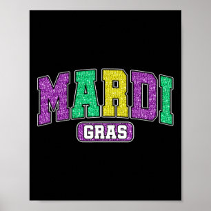 Funny Mardi Gras Parade Outfit Graphic Men Women K Poster