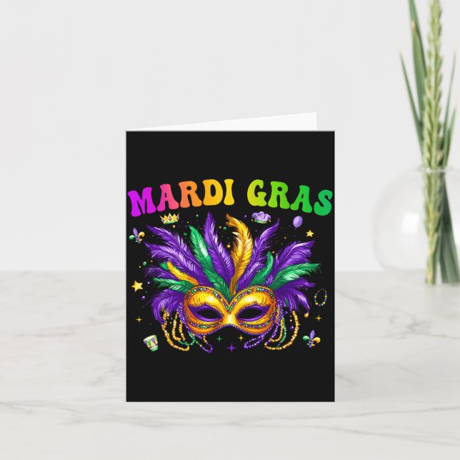 Funny Mardi Gras Parade Outfit Jester Hat Men Wome Card (Front)