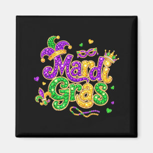 Funny Mardi Gras Parade Outfit Jester Hat Men Wome Magnet