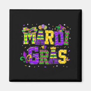 Funny Mardi Gras Parade Outfit Jester Hat Men Wome Magnet