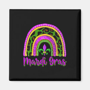 Funny Mardi Gras Parade Outfit Jester Rainbow Wome Magnet