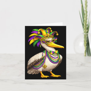 Funny Mardi Gras Pelican  Card