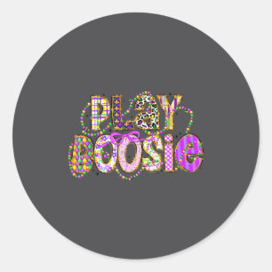 Funny Mardi Gras Play Boosie Beads New Orleans Fat Classic Round Sticker