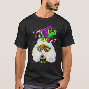 Funny Mardi Gras Poodle Dog Beads Mask Mardi Gras T-Shirt