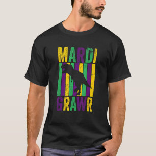 Funny Mardi Gras T Rex Mardi Grawr Tyrannosaurus R T-Shirt