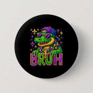 Funny Mardigator Alligator Bruh Mardi Gras Costume 6 Cm Round Badge