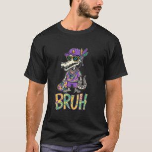 Funny Mardigator Alligator Skateboard Bruh Mardi G T-Shirt