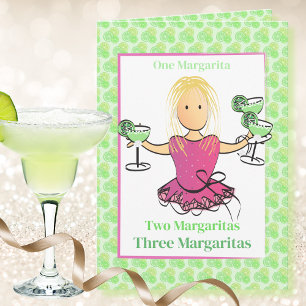 Funny Margarita Cartoon For Her Woman Birthday Card