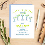 Funny Margarita Cinco de Mayo Party Invitation<br><div class="desc">Funny margarita "Cinco de drinko" design Cinco de Mayo Mexican fiesta party invitations,  perfect for your party or get-together.</div>
