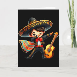 Funny Mariachi Sombrero Cinco De Mayo Guitar Boys  Card