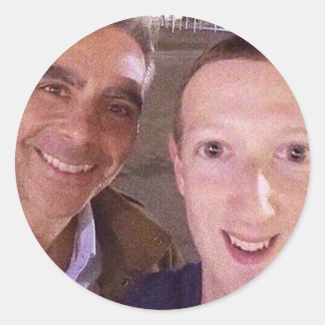 Funny Mark Zuckerberg Selfie Sticker (Front)