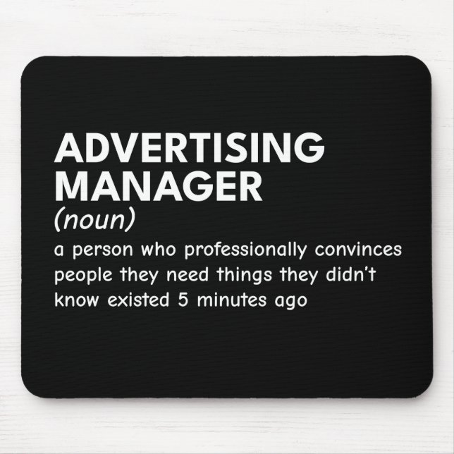 Funny Marketing Manager Definition Mouse Pad (Front)