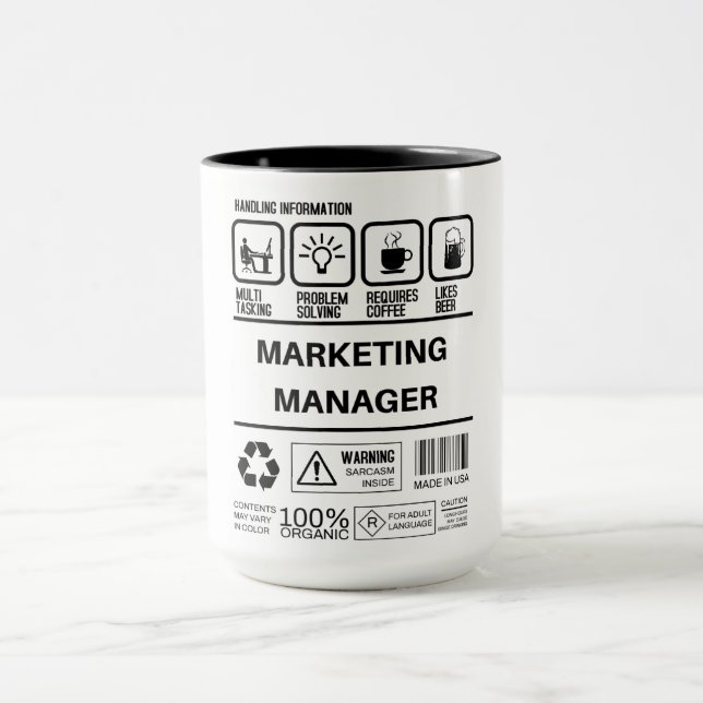 Funny Marketing Manager Handling Information Mug (Center)