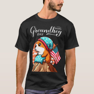 Funny Marmot Happy Groundhog Day Holiday T-Shirt