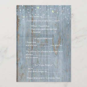Funny Marriage Advice, Rustic Wood, Custom Program
