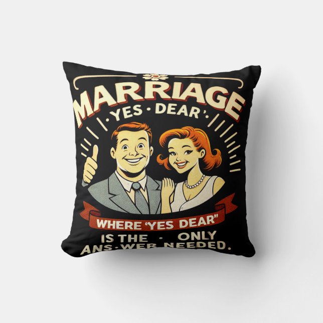 Funny Marriage, Anniversary Gift Cushion (Front)