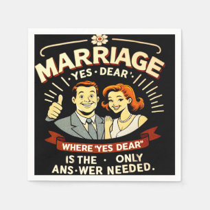 Funny Marriage, Anniversary Gift Napkin